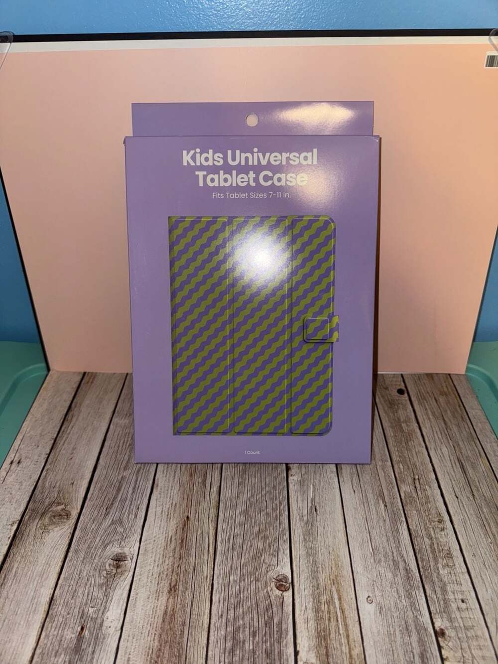 Five Below Kids Universal Tablet Case Fits 7-11 in. Purple Green Wavy Pattern